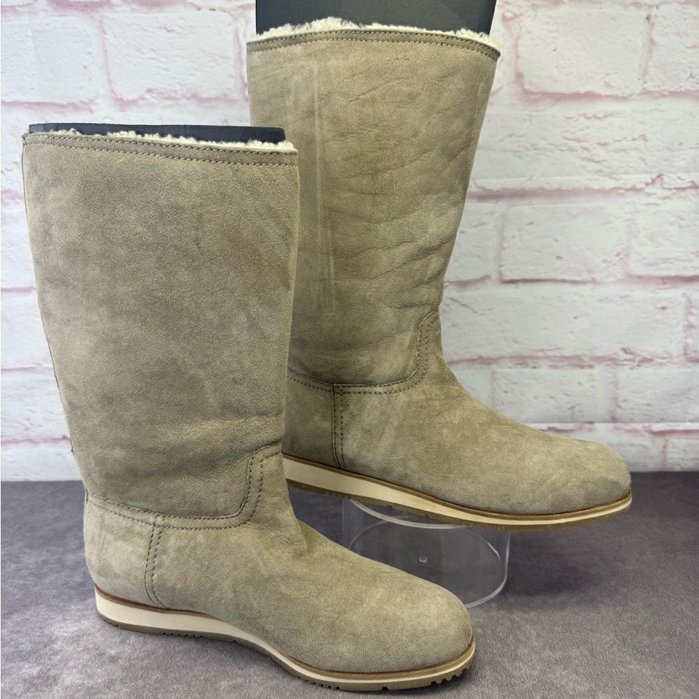 Prada Women's Calzature Donna Montone Fango Suede Sherpa Boots EU 39 / US 8.5 - Picture 3 of 9